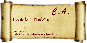 Czakó Abád névjegykártya